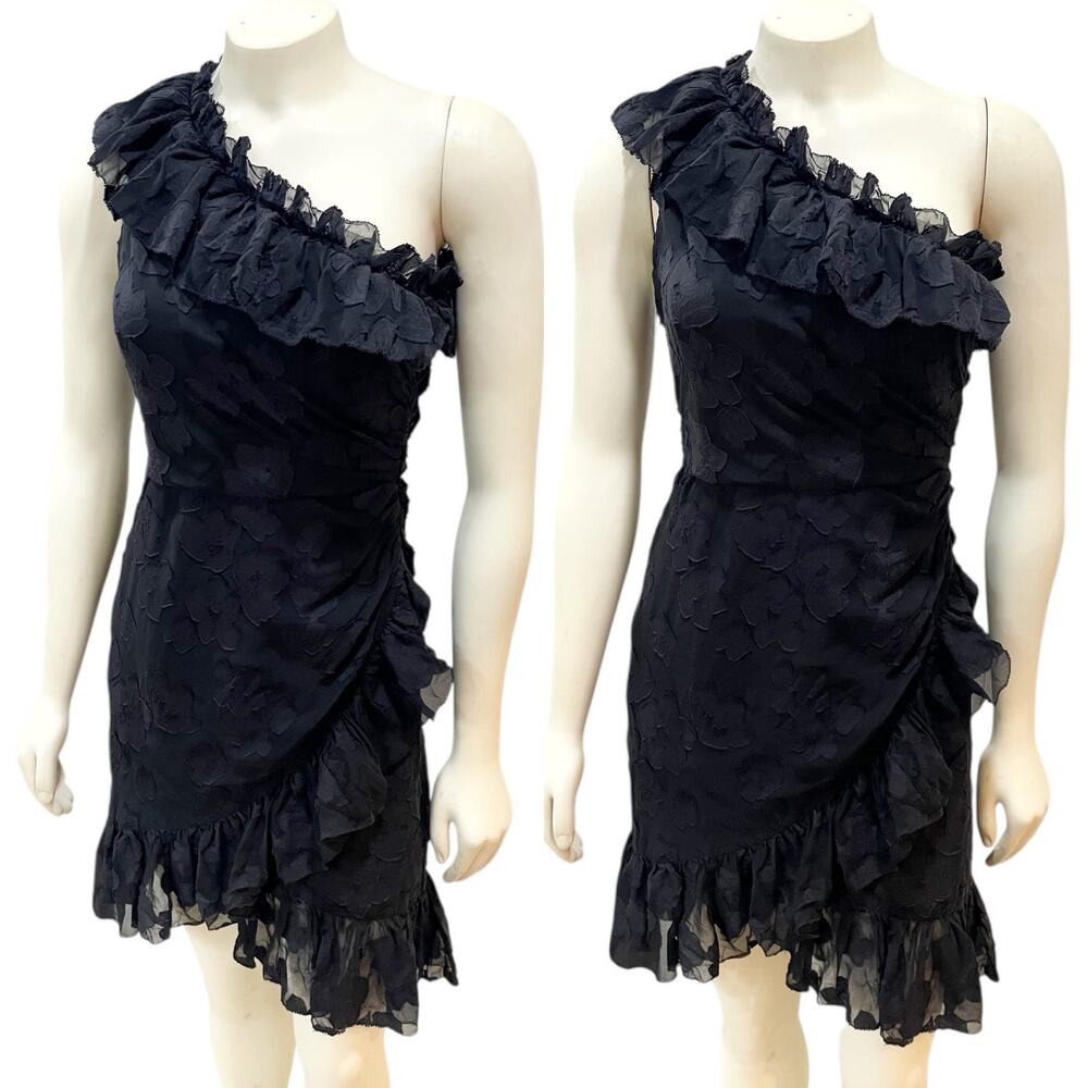 Ulla Johnson Rimona One Shoulder Dress in Black Size 0